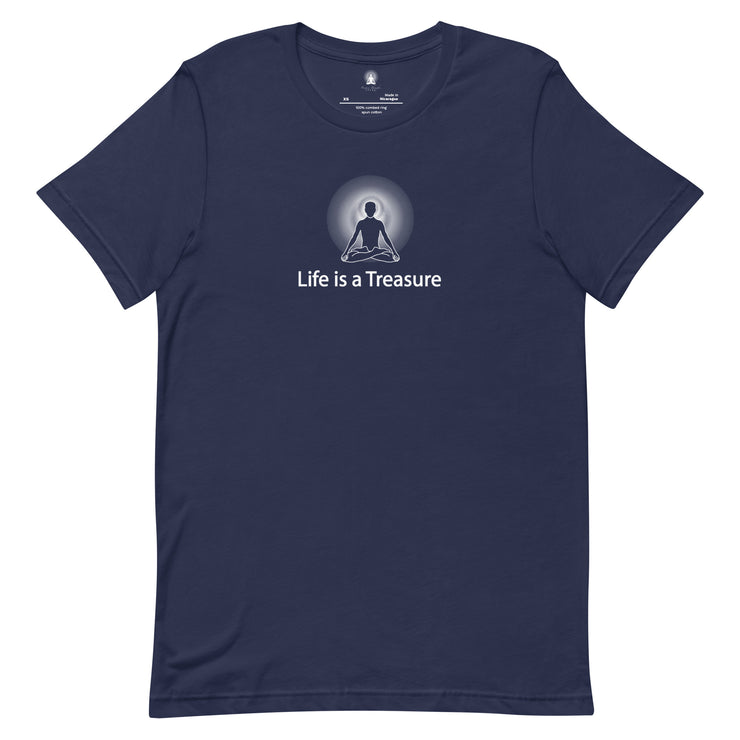 "Life is a Treasure" Positive Thought Brand Unisex T-Shirt (White Graphic)