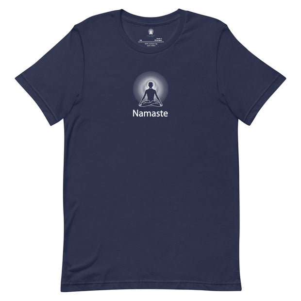 "Namaste" Positive Thought Brand Unisex T-Shirt (White Graphic)