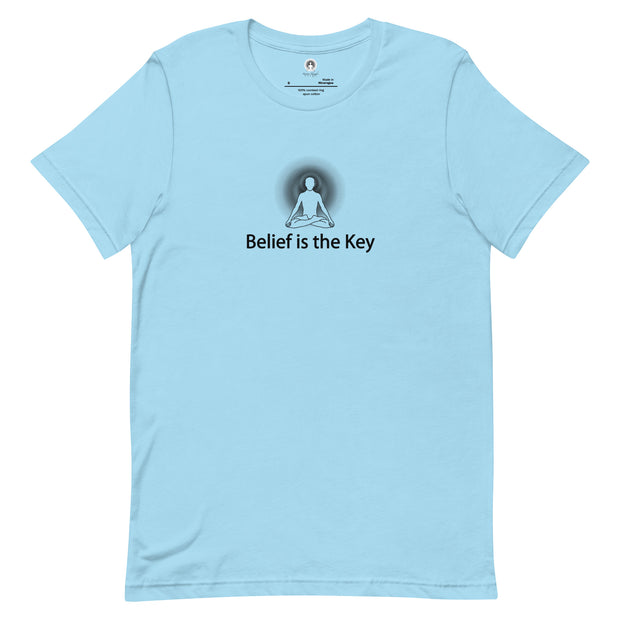 "Belief is the Key" Positive Thought Brand Unisex T-Shirt (Black Graphic)