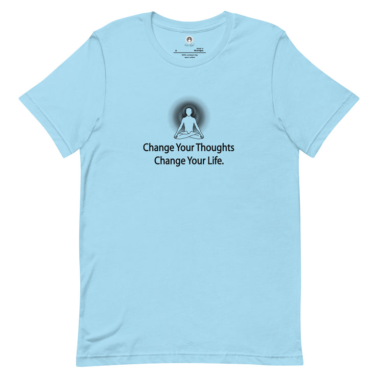 "Change Your Thoughts Change Your Life" Positive Thought Brand Unisex T-Shirt (Black Graphic)