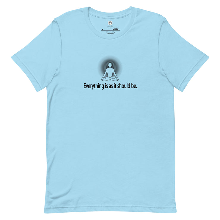 "Everything is as it should be" Positive Thought Brand Unisex T-Shirt (Black Graphic)
