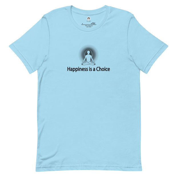 "Happiness is a Choice" Positive Thought Brand Unisex T-Shirt (Black Graphic)