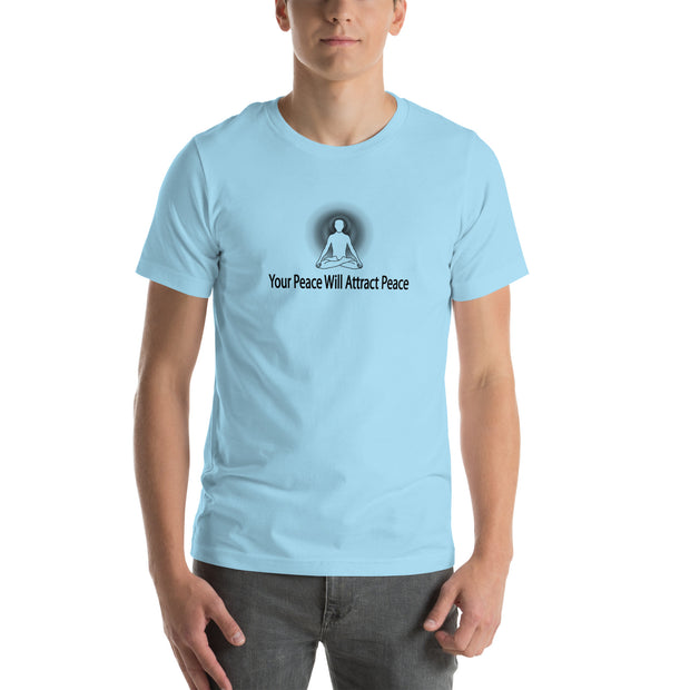 "Your Peace Will Attract Peace" Positive Thought Brand Unisex T-Shirt (Black Graphic)