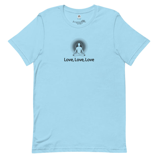 "Love Love Love" Positive Thought Brand Unisex T-Shirt (Black Graphic)