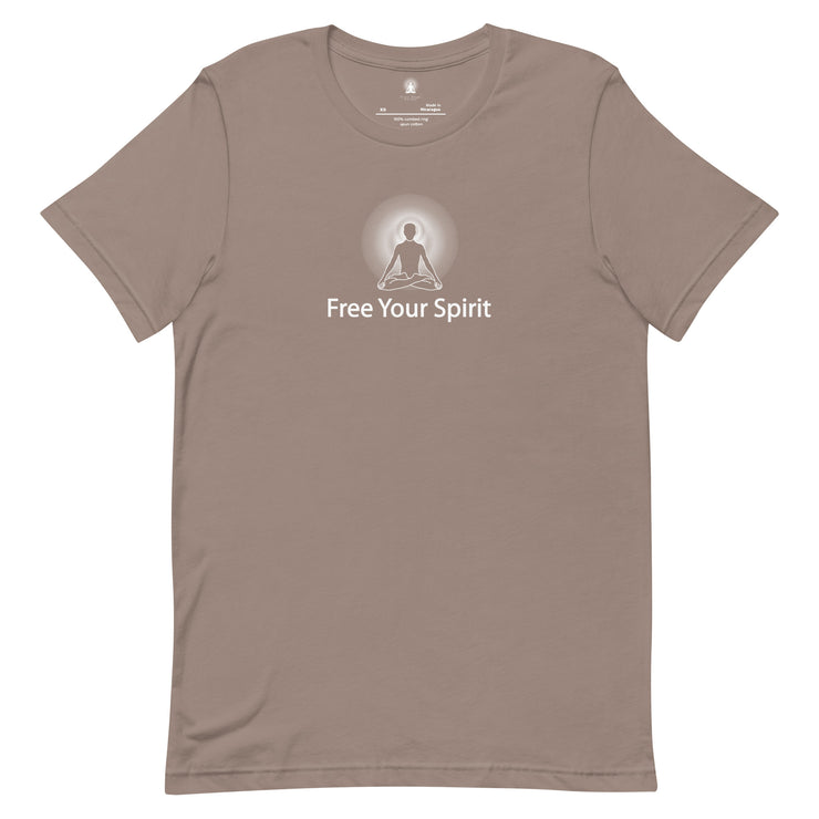 "Free Your Spirit" Positive Thought Brand Unisex T-Shirt (White Graphic)