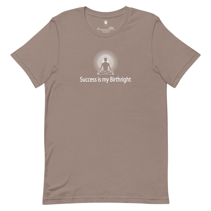 "Success is my Birthright" Positive Thought Brand Unisex T-Shirt (White Graphic)