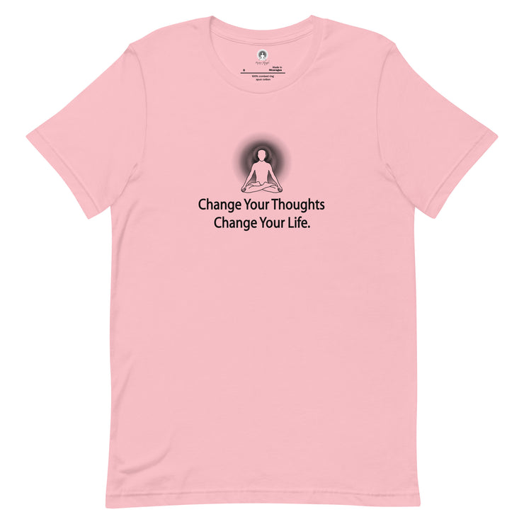 "Change Your Thoughts Change Your Life" Positive Thought Brand Unisex T-Shirt (Black Graphic)