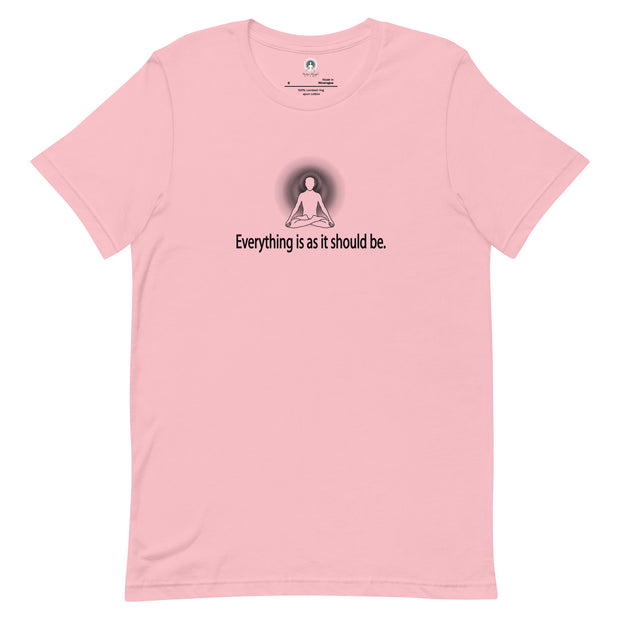 "Everything is as it should be" Positive Thought Brand Unisex T-Shirt (Black Graphic)