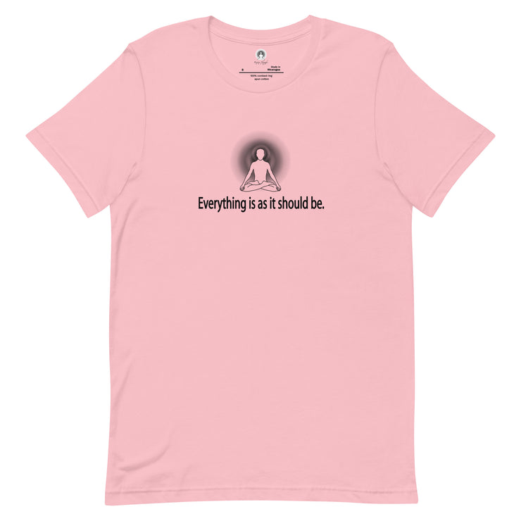 "Everything is as it should be" Positive Thought Brand Unisex T-Shirt (Black Graphic)