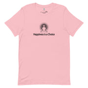 "Happiness is a Choice" Positive Thought Brand Unisex T-Shirt (Black Graphic)