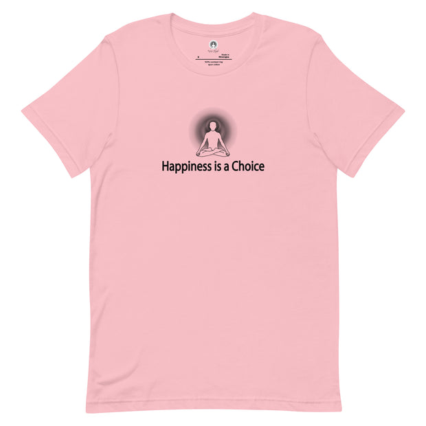 "Happiness is a Choice" Positive Thought Brand Unisex T-Shirt (Black Graphic)