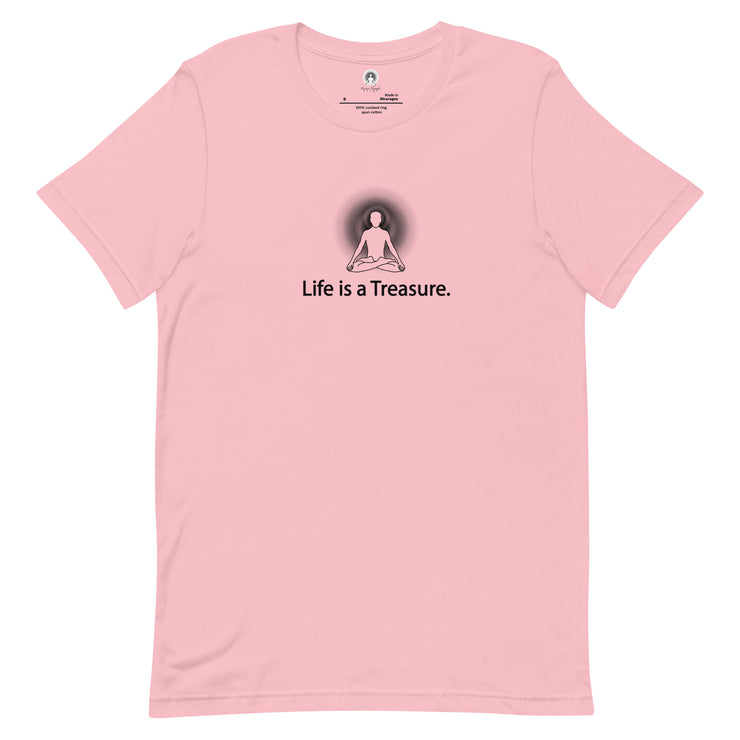 "Life is a Treasure" Positive Thought Brand Unisex T-Shirt (Black Graphic)