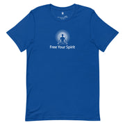 "Free Your Spirit" Positive Thought Brand Unisex T-Shirt (White Graphic))