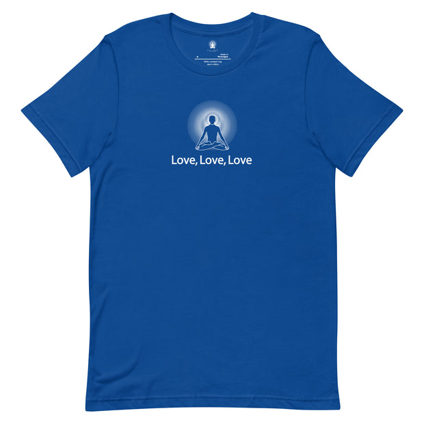 "Love, Love Love" Positive Thought Brand Unisex T-Shirt (White Graphic)
