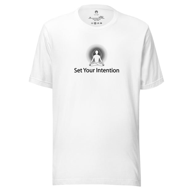 "Set Your Intention" Positive Thought Brand Unisex T-Shirt (Black Graphic)