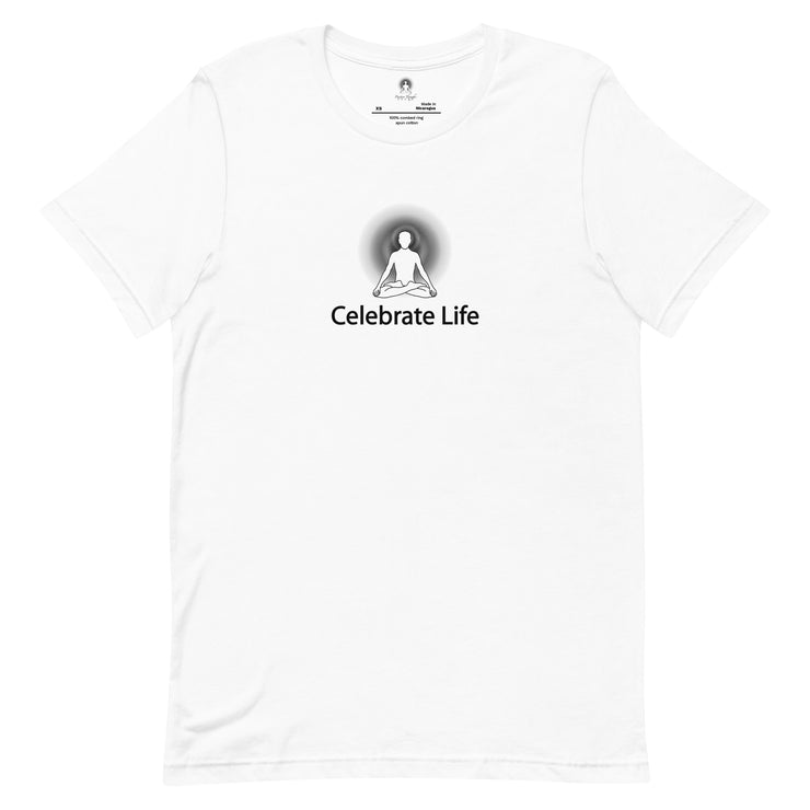"Celebrate Life" Positive Thought Brand Unisex T-Shirt (Black Graphic)