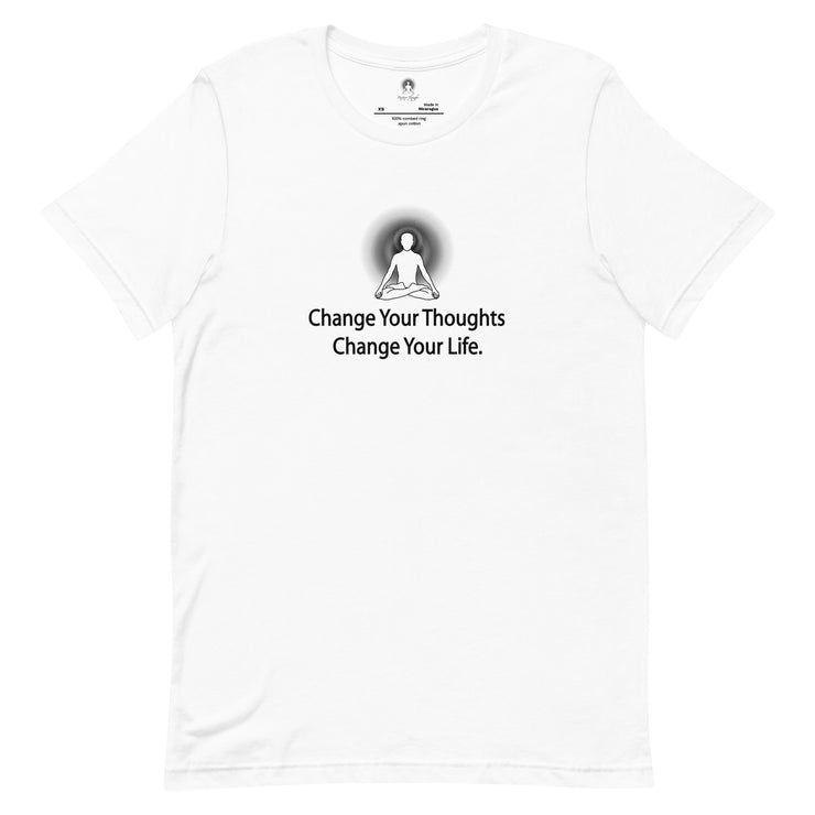 "Change Your Thoughts Change Your Life" Positive Thought Brand Unisex T-Shirt (Black Graphic)