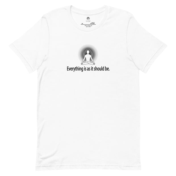"Everything is as it should be" Positive Thought Brand Unisex T-Shirt (Black Graphic)