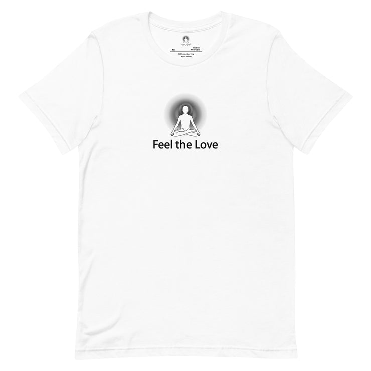 "Feel the Love" Positive Thought Brand Unisex T-Shirt (Black Graphic)