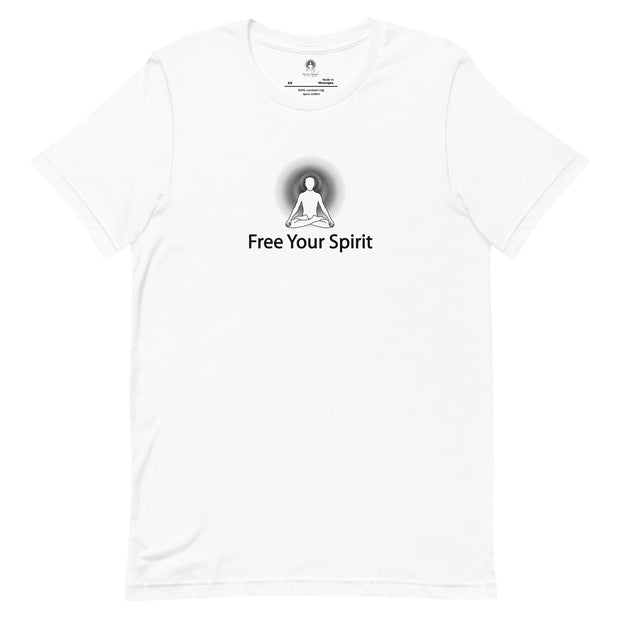 "Free Your Spirit" Positive Thought Brand Unisex T-Shirt (Black Graphic)