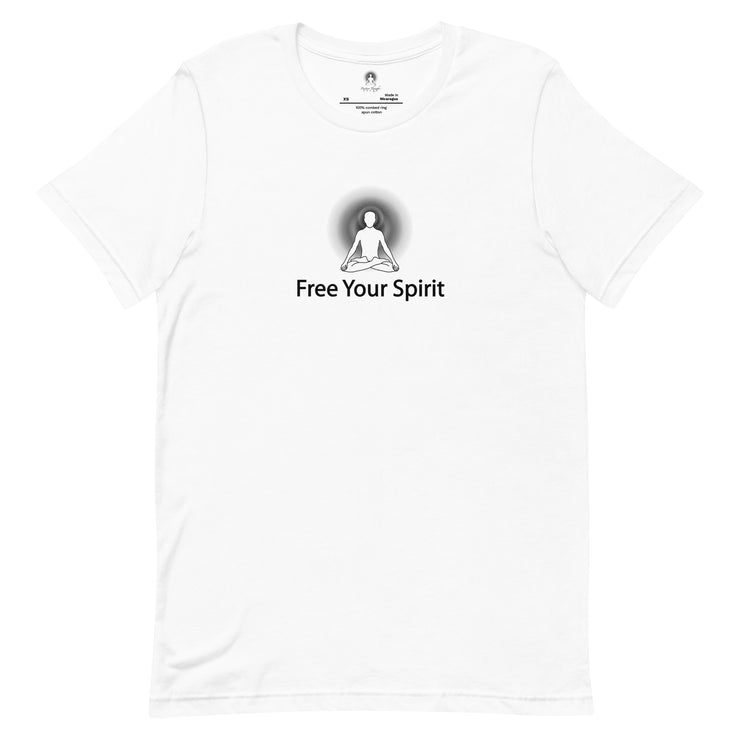 "Free Your Spirit" Positive Thought Brand Unisex T-Shirt (Black Graphic)