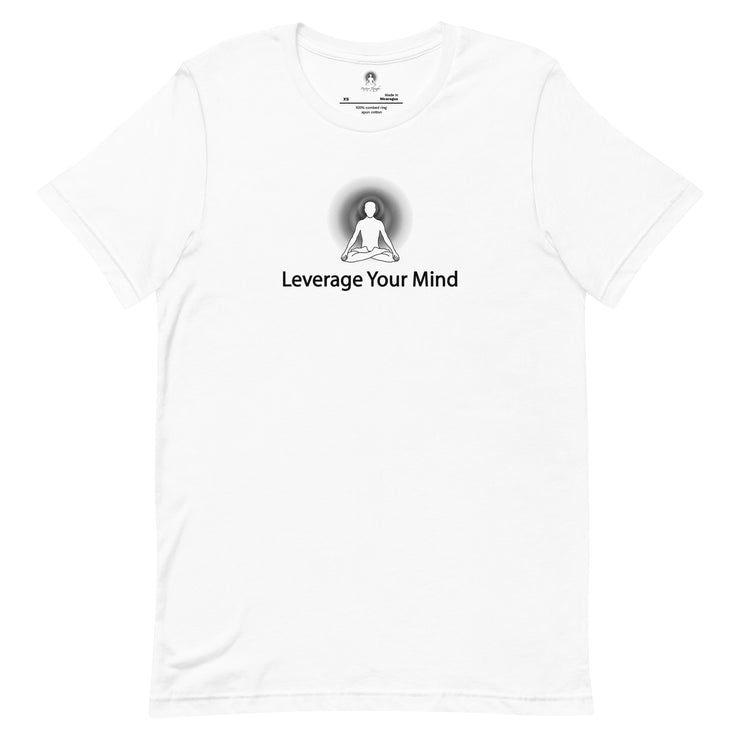 "Leverage Your Mind" Positive Thought Brand Unisex T-Shirt (Black Graphic)