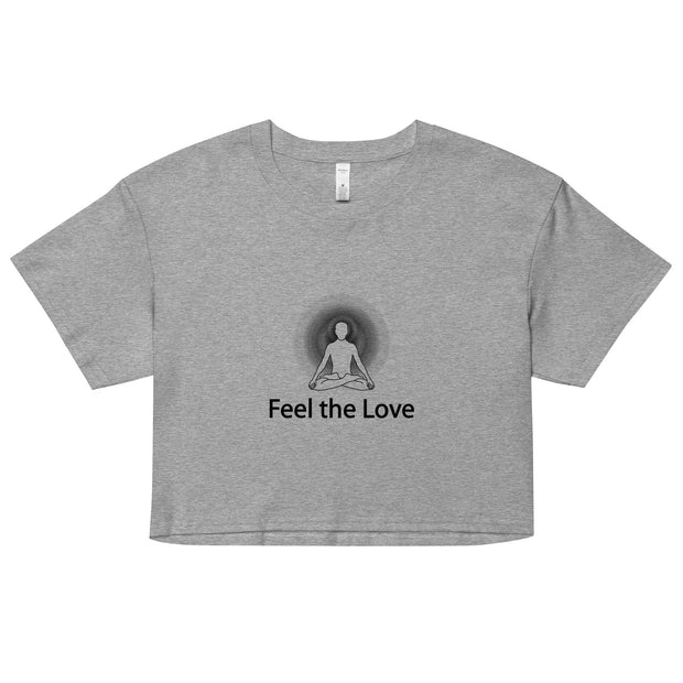 "Feel the Love" Positive Thought Brand Women’s Crop Top (Black Graphic)