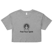 "Free Your Spirit" Positive Thought Brand Women’s Crop Top (Black Graphic)