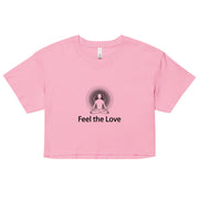 "Feel the Love" Positive Thought Brand Women’s Crop Top (Black Graphic)