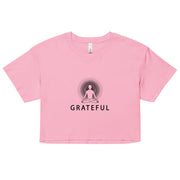 "GRATEFUL" Positive Thought Brand Women’s Crop Top (Black Graphic)