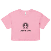 "Grow & Glow" Positive Thought Brand Women’s Crop Top (Black Graphic)