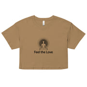 "Feel the Love" Positive Thought Brand Women’s Crop Top (Black Graphic)