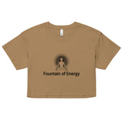 "Fountain of Energy" Positive Thought Brand Women’s Crop Top (Black Graphic)