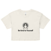 "Be kind to Yourself" Positive Thought Brand Women’s Crop Top (Black Graphic)