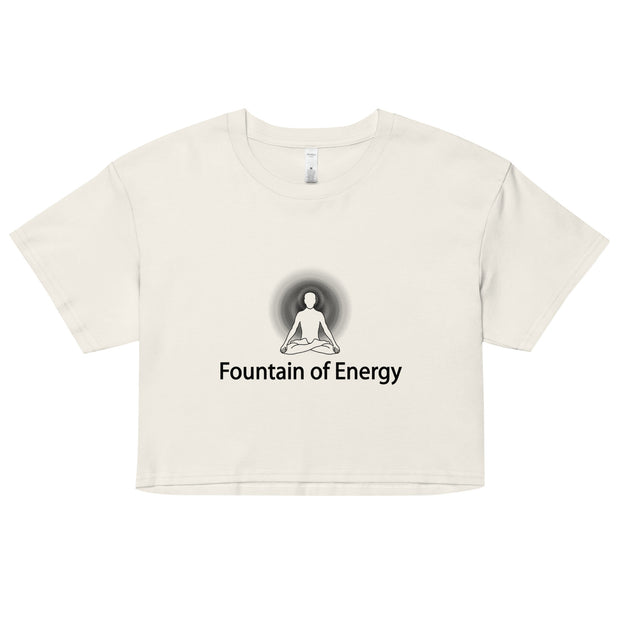 "Fountain of Energy" Positive Thought Brand Women’s Crop Top (Black Graphic)