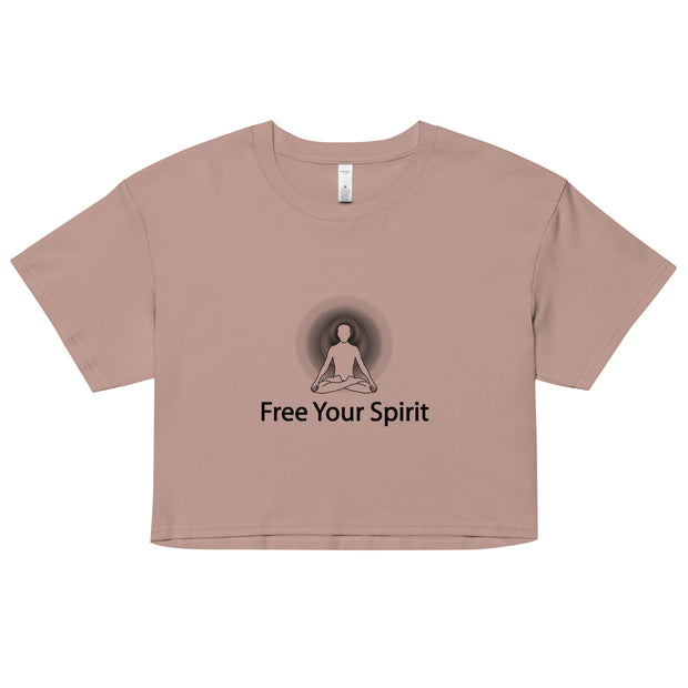 "Free Your Spirit" Positive Thought Brand Women’s Crop Top (Black Graphic)
