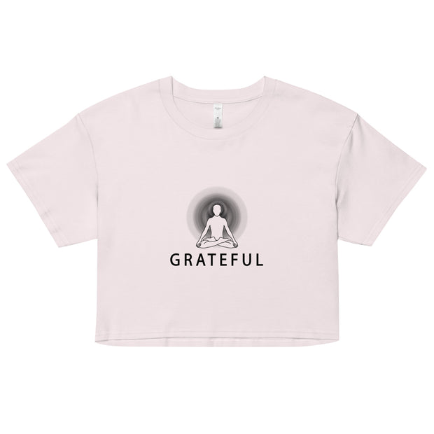"GRATEFUL" Positive Thought Brand Women’s Crop Top (Black Graphic)