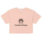 "Fountain of Energy" Positive Thought Brand Women’s Crop Top (Black Graphic)