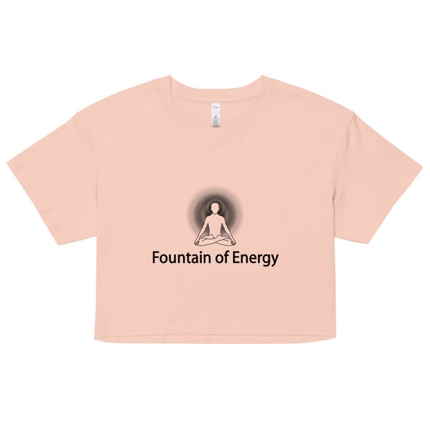 "Fountain of Energy" Positive Thought Brand Women’s Crop Top (Black Graphic)