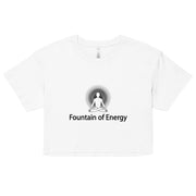 "Fountain of Energy" Positive Thought Brand Women’s Crop Top (Black Graphic)