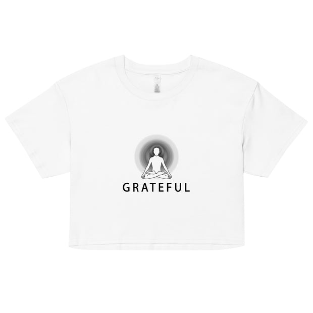"GRATEFUL" Positive Thought Brand Women’s Crop Top (Black Graphic)