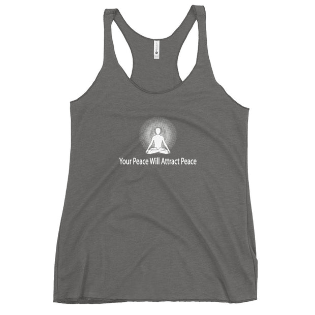 "Your Peace Will Attract Peace" Positive thought Brand Women's Racerback Tank