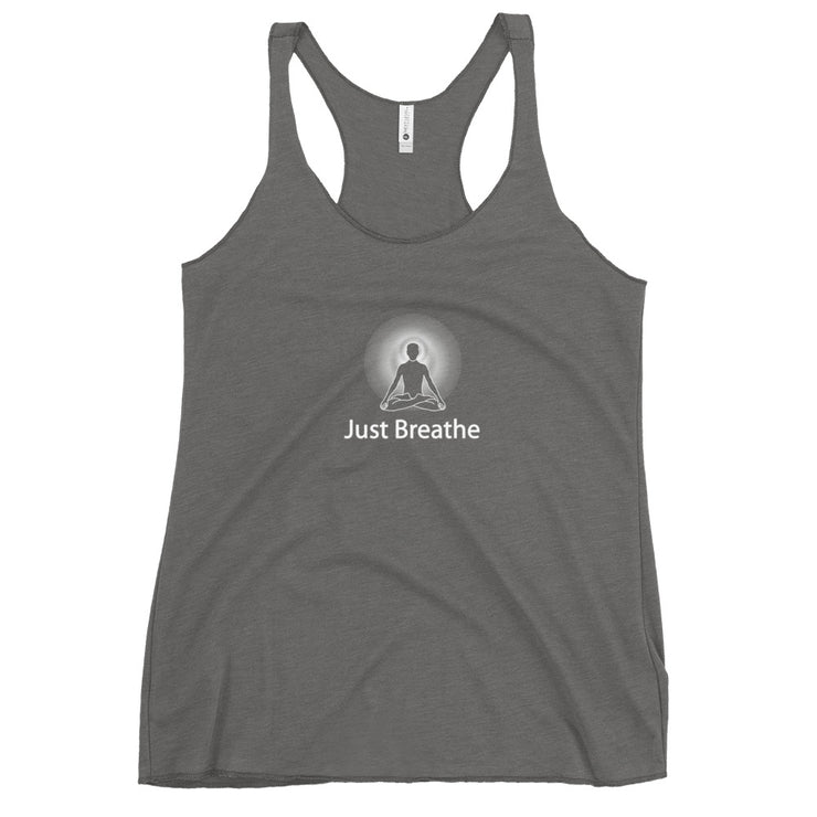 "Just Breathe" Positive Thought Brand Women's Racerback Tank