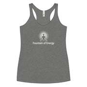 "Fountain of Energy" Positive Thought Brand Women's Racerback Tank (White Graphic)