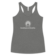 "Everything is as it should Be" Positive Thought Brand Women's Racerback Tank (White Graphic)