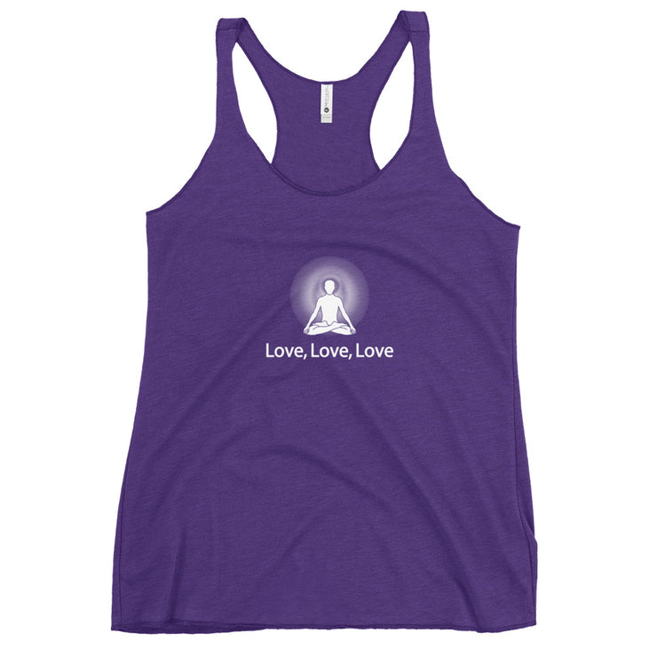 Love, Love, Love Positive Thought Brand Women's Racerback Tank