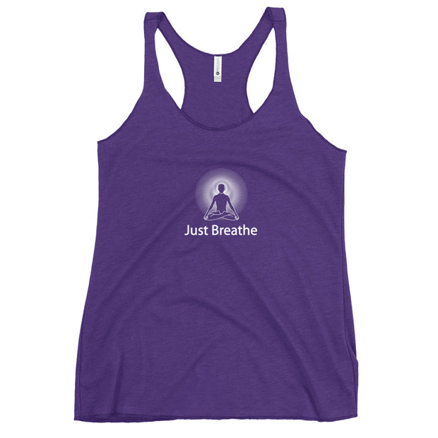 "Just Breathe" Positive Thought Brand Women's Racerback Tank