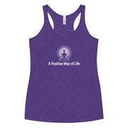 "A Positive Way of Life" Positive Thought Brand Women's Racerback Tank (White Graphic)