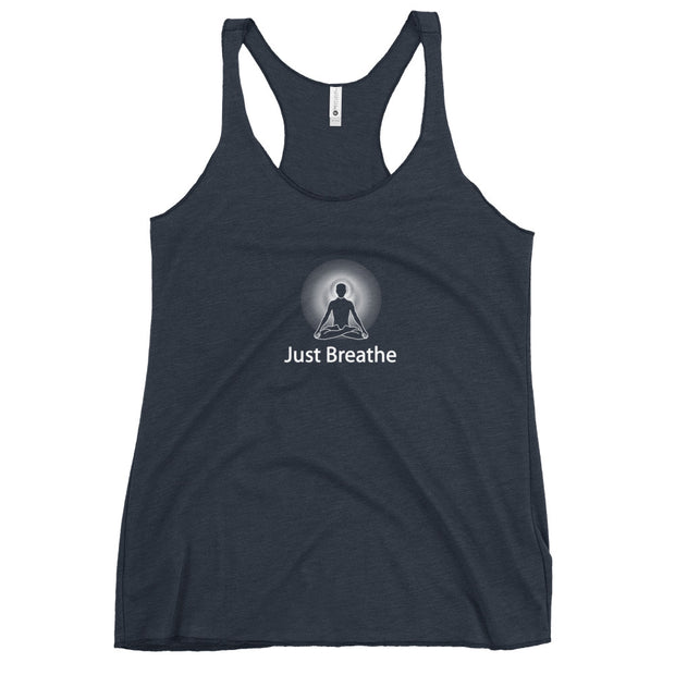 "Just Breathe" Positive Thought Brand Women's Racerback Tank