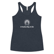 "A Positive Way of Life" Positive Thought Brand Women's Racerback Tank (White Graphic)
